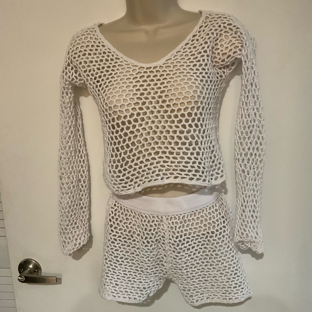 White Mesh Knit Lounge/beach Set, Andi Bagus